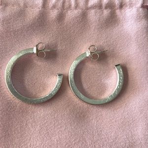 Sheila Fajl Brushed Silver Hoops